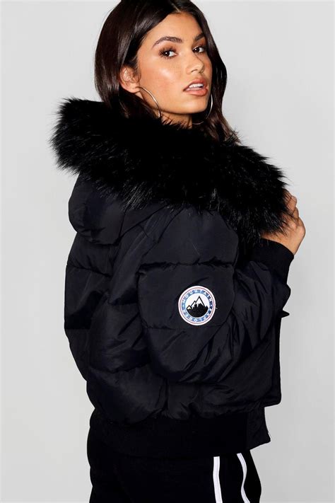 h m black jacket with fur praz france