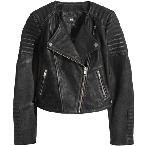 h m black leather jacket augv