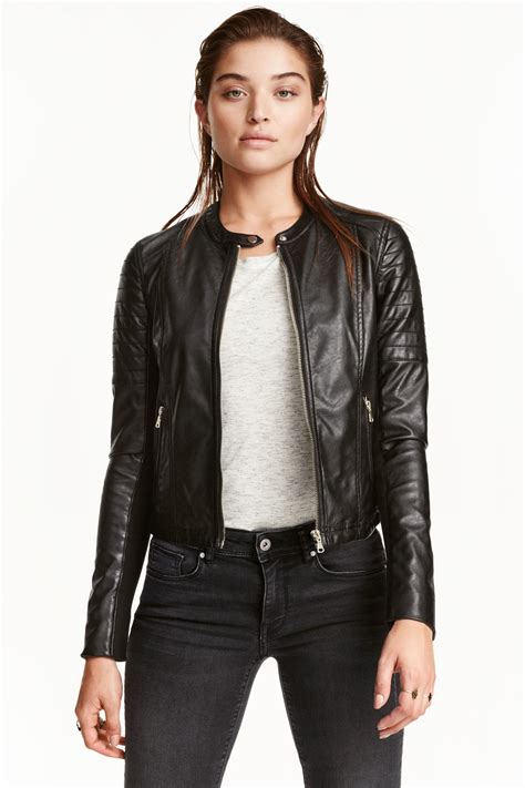 h m black leather jacket ktzv luxembourg