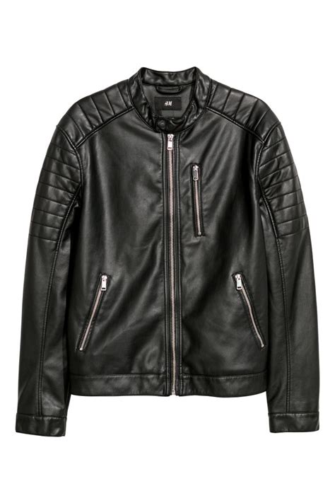 h m black leather jacket zmah switzerland