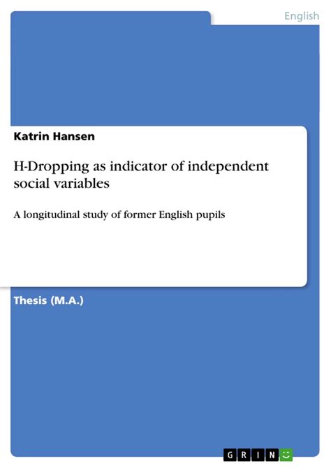 Full Download H Dropping As Indicator Of Independent Social Variables 