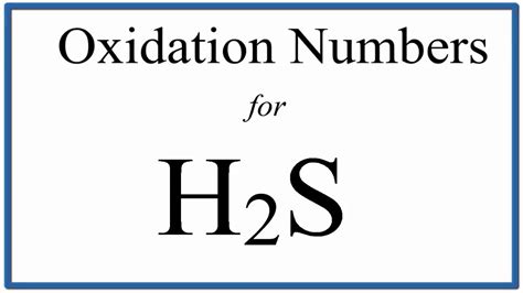 H2s Oxidation Number