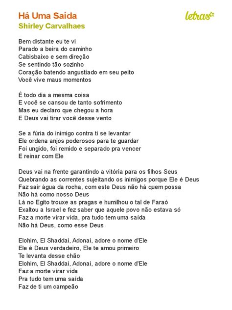 Ha Uma Saida Letra