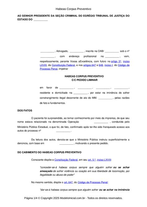 Habeas Corpus Modelo