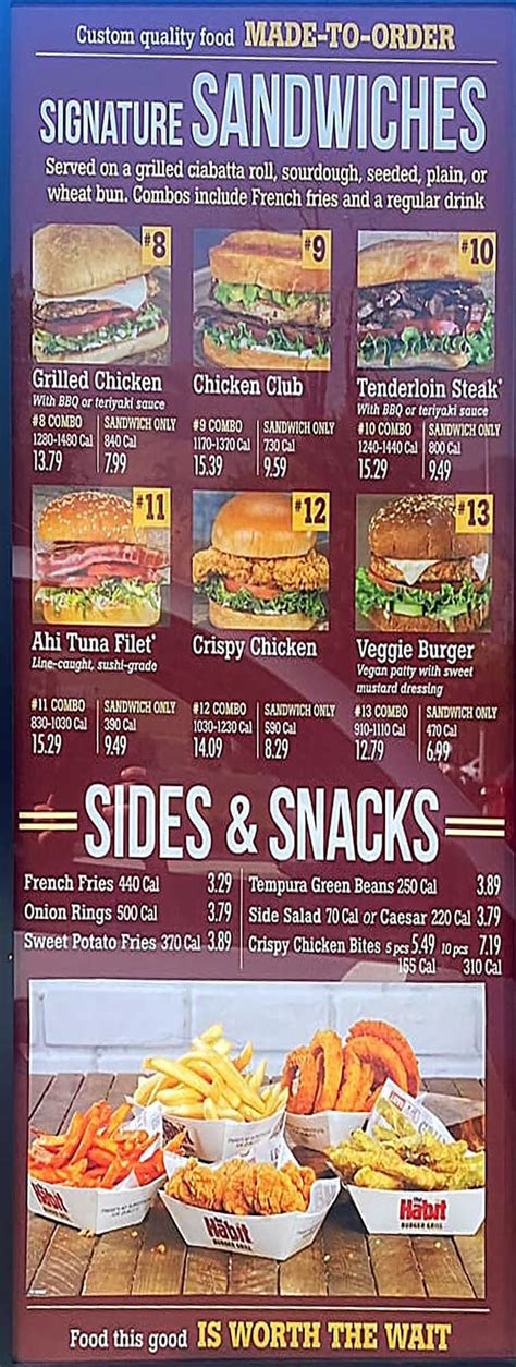 Habit Menu With Prices