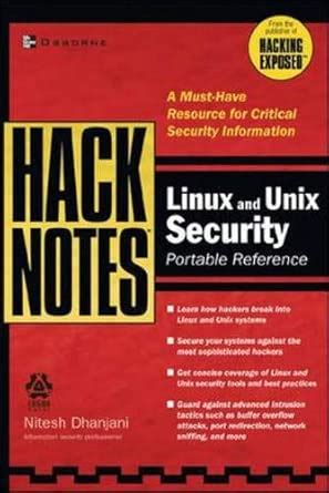 Hack Notes Linux And Unix Security Portable Reference