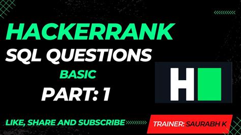 Hackerrank Sql Interview Questions And Answers