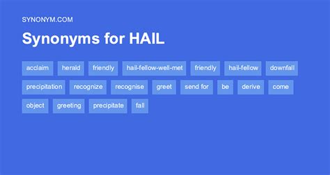 hail synonym English synonyms dictionary Reverso