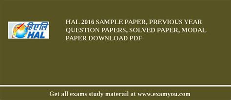 Full Download Hal Solved Exam Question Paper 