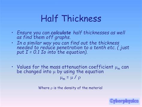 Half Value Thickness