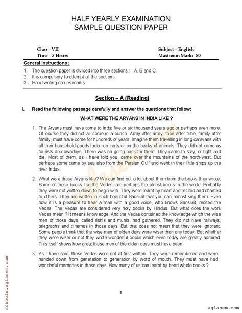 Read Online Half Yearly Past Papers 