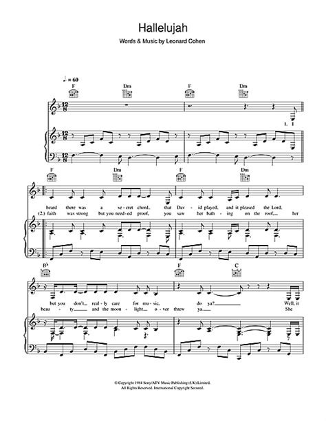 Read Online Hallelujah Alexandra Burke Piano Score 