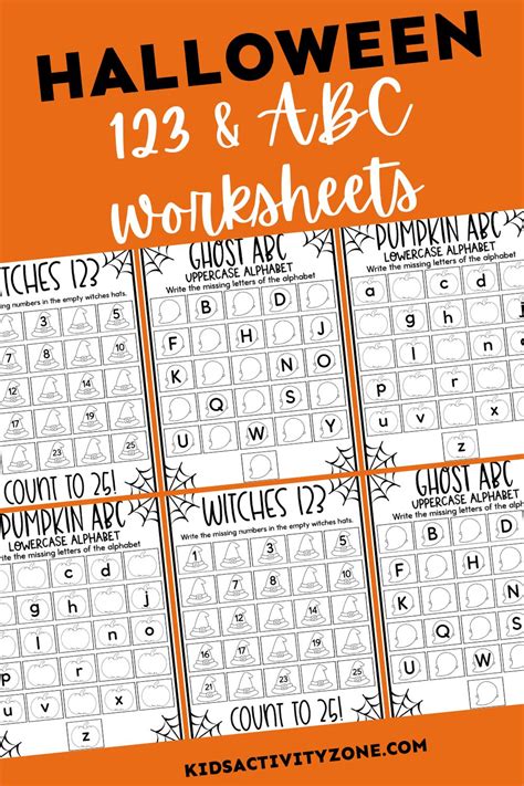 Halloween Abc And 123 Worksheets Kidsactivityzone Com Abc Halloween Worksheet For Kindergarten - Abc Halloween Worksheet For Kindergarten