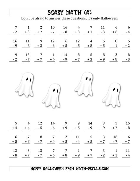 Halloween Addition And Subtraction Worksheets   Scary Addition And Subtraction With Triple Digit Numbers - Halloween Addition And Subtraction Worksheets