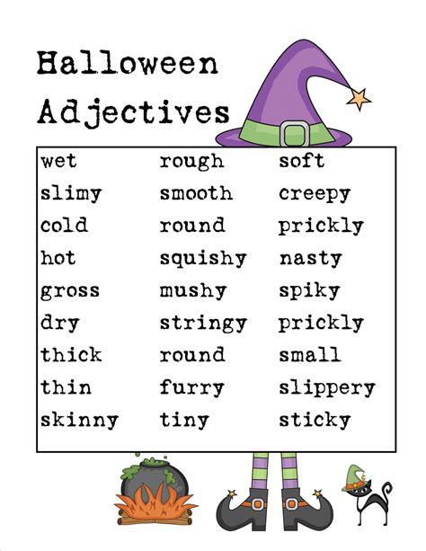 Halloween Adjectives List Adjectives To Describe Halloween - Adjectives To Describe Halloween