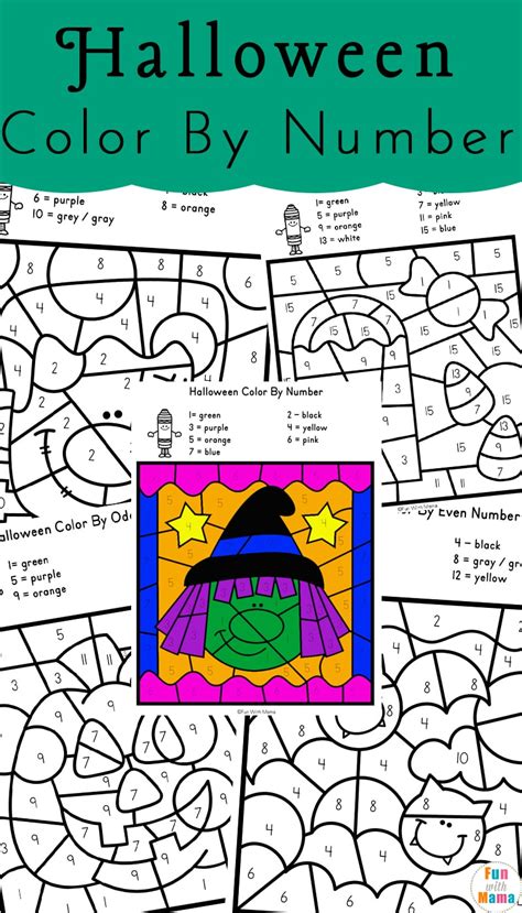 Halloween Color By Number Pages Play Party Plan Color By Numbers Halloween - Color By Numbers Halloween
