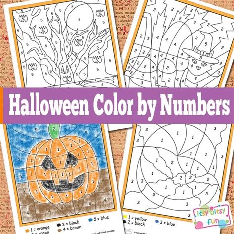 Halloween Color By Numbers Worksheets Itsy Bitsy Fun Color By Number Halloween Printables - Color By Number Halloween Printables