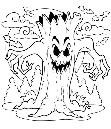 Halloween Coloring Pages 24 Halloween Tree Coloring Page - Halloween Tree Coloring Page
