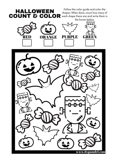 Halloween Count And Color Worksheet 1 5 Printable Kindergarten Halloween Counting Worksheet - Kindergarten Halloween Counting Worksheet