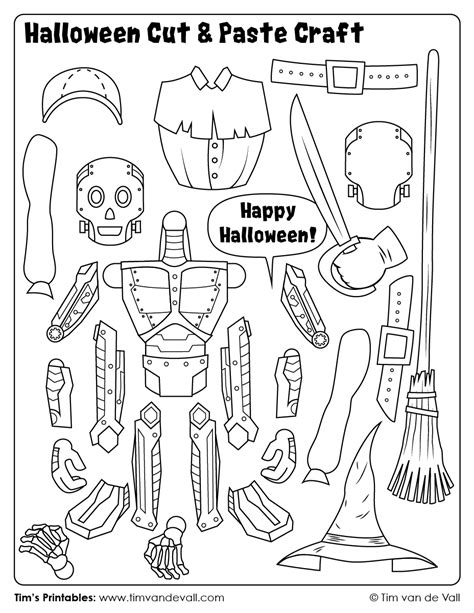 Halloween Cut And Paste Craft Timu0027s Printables Halloween Cut And Paste Printables - Halloween Cut And Paste Printables