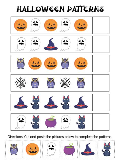 Halloween Cut And Paste Patterns Worksheet All Kids Halloween Cut And Paste Crafts - Halloween Cut And Paste Crafts