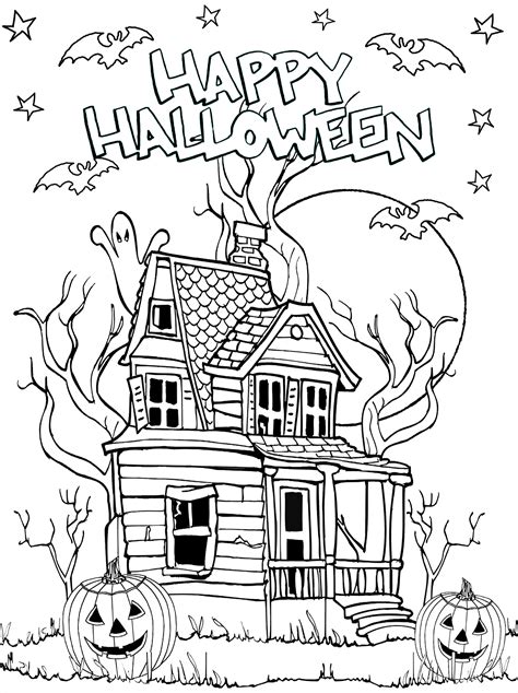 Halloween Haunted House Coloring Page Pdf Download Printable Halloween House Coloring Page - Halloween House Coloring Page