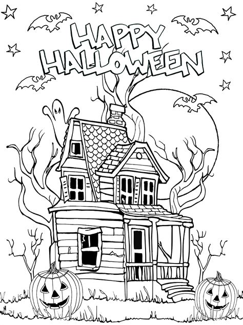 Halloween House Coloring Pages Playing Learning Halloween House Coloring Page - Halloween House Coloring Page