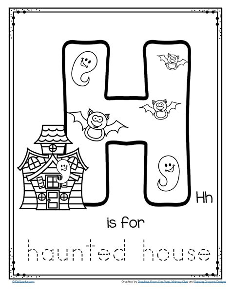 Halloween Letter H Is For Haunted House Trace Halloween Letter H Worksheet Preschool - Halloween Letter H Worksheet Preschool