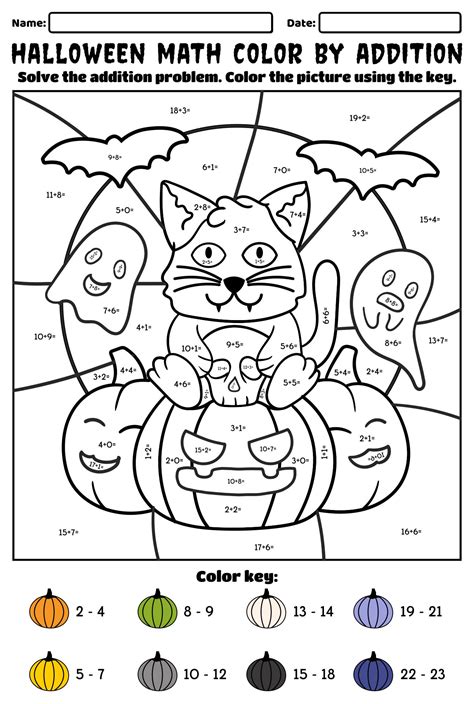Halloween Math Coloring Pages   Halloween Color By Number Multiplication Day Of The - Halloween Math Coloring Pages