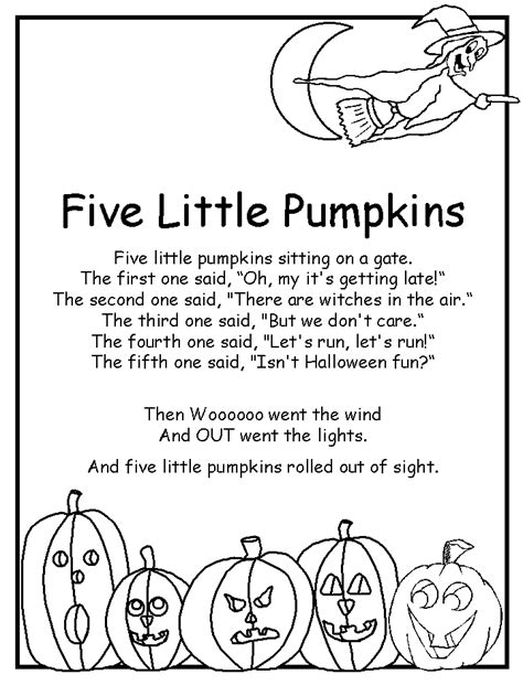 Halloween Poem Worksheet For Preschool   Printable Halloween Coloring Worksheets - Halloween Poem Worksheet For Preschool