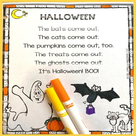 Halloween Poems For Kids Little Learning Corner First Grade Halloween Poem - First Grade Halloween Poem
