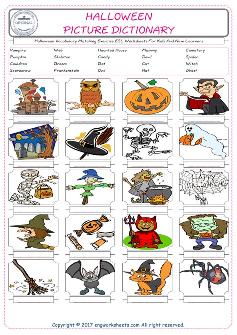 Halloween Printable English Esl Vocabulary Worksheets Engworksheets Halloween Vocabulary Worksheet - Halloween Vocabulary Worksheet