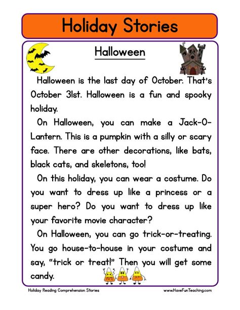 Halloween Reading Comprehension Worksheet All Kids Network Halloween Reading Worksheet For Preschool - Halloween Reading Worksheet For Preschool