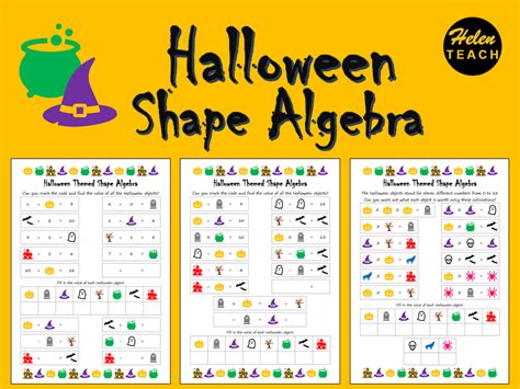 Halloween Shape Algebra Differentiated Sheets With Answers Halloween Activity College Algebra Answers - Halloween Activity College Algebra Answers