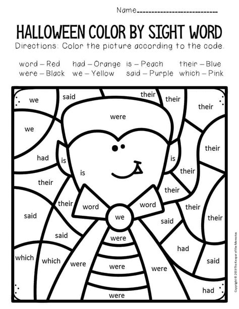 Halloween Sight Words Coloring Pages Little Learning Corner Halloween Sight Word Coloring - Halloween Sight Word Coloring