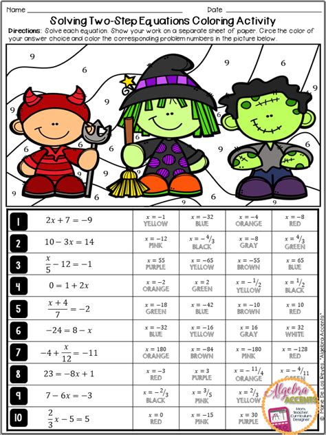 Halloween Solving Equations Teaching Resources Tpt Halloween Equations Answer Sheet - Halloween Equations Answer Sheet