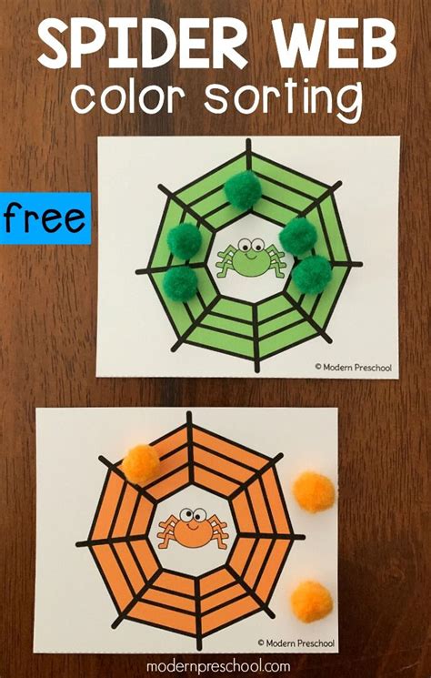 Halloween Spider Color Sorting Activity For Preschool Tpt Halloween Spider Coloring Worksheet Preschool - Halloween Spider Coloring Worksheet Preschool