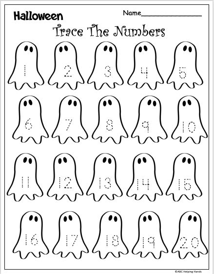 Halloween Themed Worksheet Ghost Number Tracing 1 10 Number 5 Halloween Preschool Worksheet - Number 5 Halloween Preschool Worksheet
