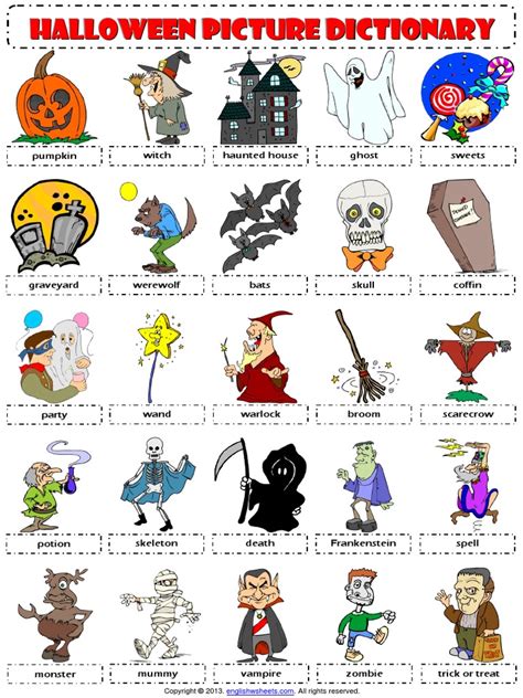 Halloween Vocabulary English Esl Worksheets Pdf Amp Doc Halloween Vocabulary Worksheet - Halloween Vocabulary Worksheet