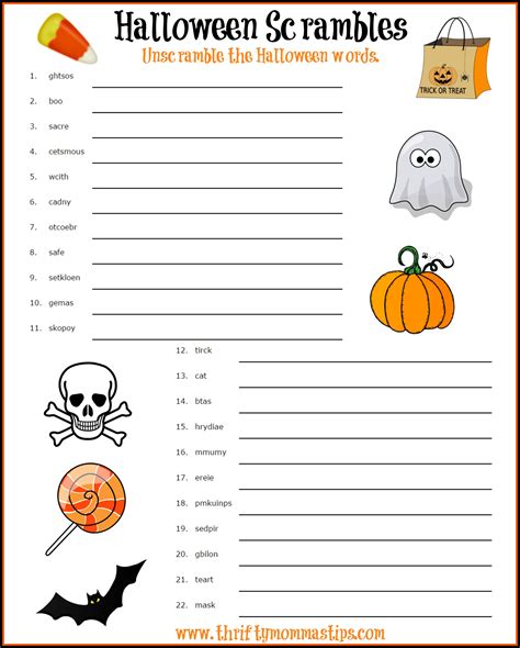 Halloween Word Scramble For Kids Free Printable Pdf Halloween Word Scramble Hard - Halloween Word Scramble Hard