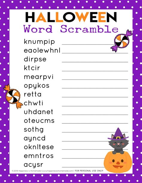 Halloween Word Scramble Lovinghomeschool Com Halloween Word Scramble Hard - Halloween Word Scramble Hard