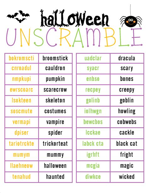 Halloween Word Scramble With Answer Key Two Pink Halloween Word Scramble Hard - Halloween Word Scramble Hard