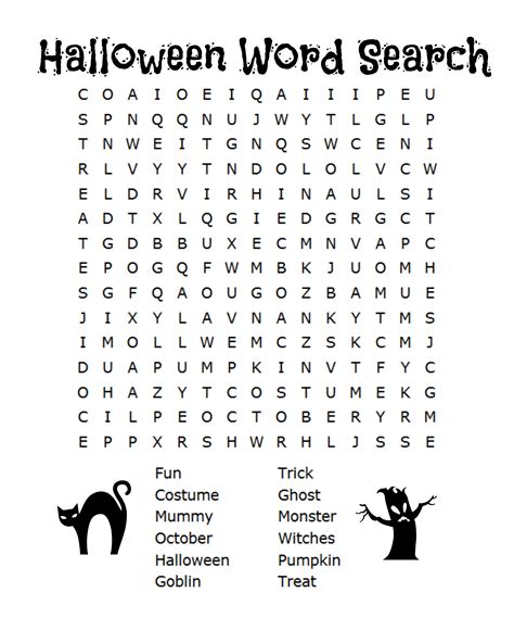 Halloween Word Search Printable For Free 1st Grade Halloween Word Search First Grade - Halloween Word Search First Grade