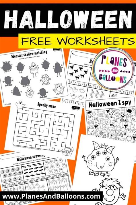Halloween Worksheets Pdf Free Printable Planes Amp Balloons Halloween Worksheets For Preschool - Halloween Worksheets For Preschool
