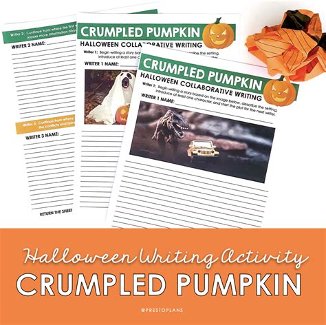 Halloween Writing Activity Crumpled Pumpkin Presto Plans Writing On A Pumpkin - Writing On A Pumpkin