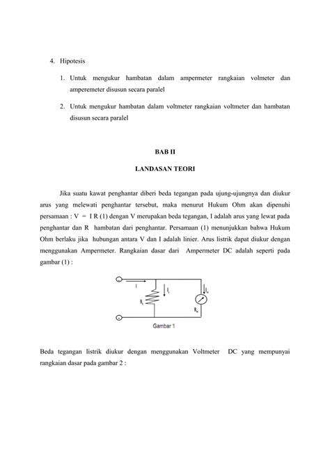 Hambatan Dalam Ampermeter Dan Voltmeter
