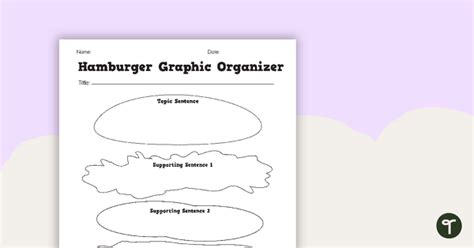 Hamburger Graphic Organizer Teach Starter Hamburger Writing Organizer - Hamburger Writing Organizer
