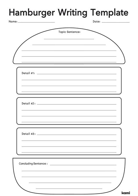 Hamburger Paragraph Writing Template For K 2nd Grade Hamburger Paragraph Worksheet - Hamburger Paragraph Worksheet
