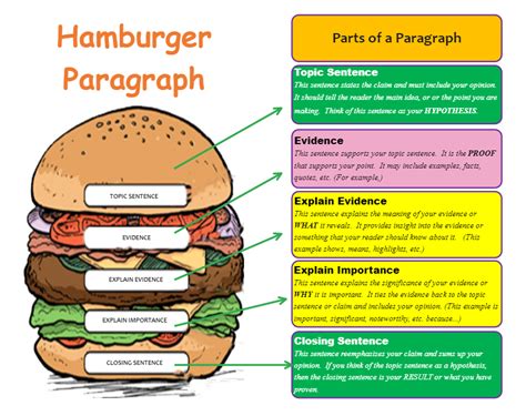 Hamburger Style Paragraph Edrawmax Template Hamburger Writing Organizer - Hamburger Writing Organizer