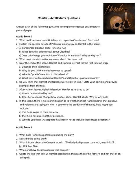 hamlet act 3 study questions answer key